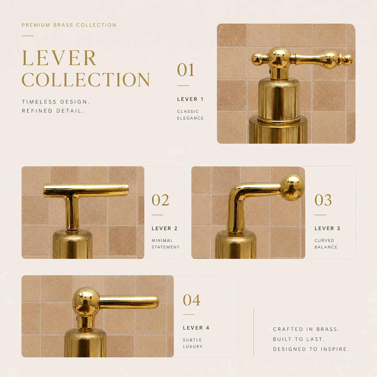Handmade freestanding unlacquered solid brass deck-mounted pot filler faucet with double swing arms and dual lever handles installed beside a marble kitchen sink.